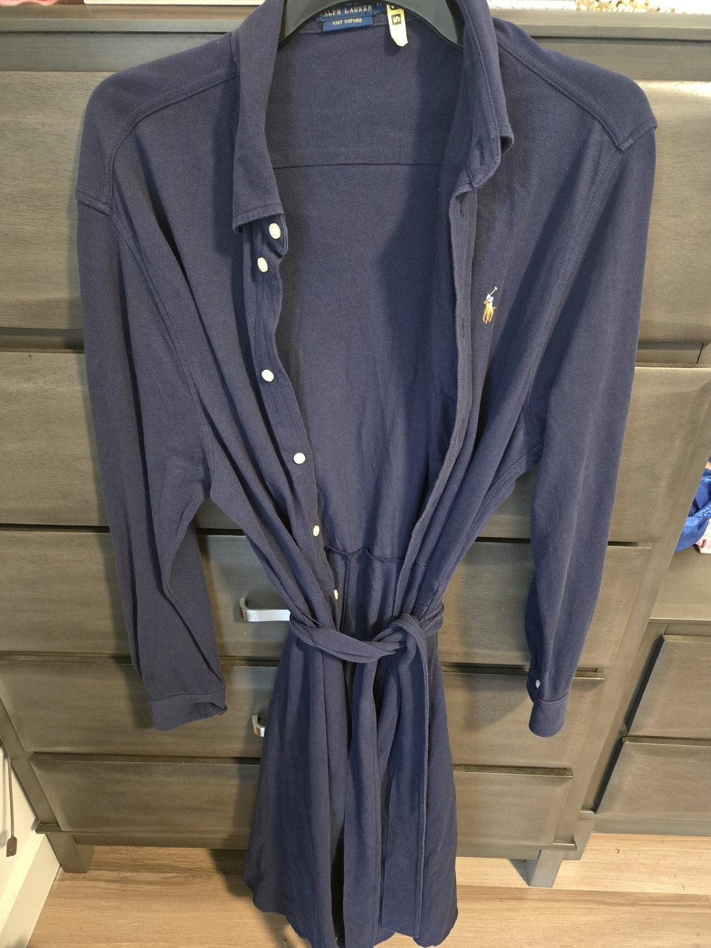 Polo by Ralph Lauren Navy Button-Front Tie-Waist Tunic